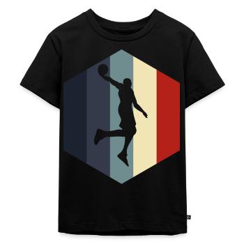 Dunking basketball club Basket Ball in the jump - Kids Premium Organic T-Shirt - black - Front - Mikhail (115cm)