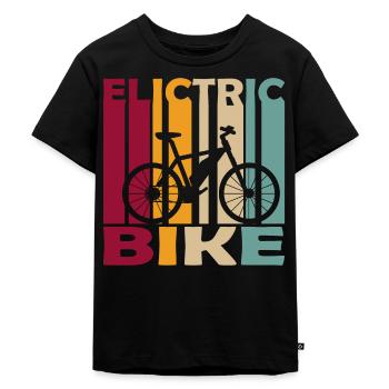 Elektrofahrrad E-Bike Fahrrad Retro für Rentner - Kinder Premium Bio T-Shirt - Schwarz - Vorne - Mikhail (115cm)
