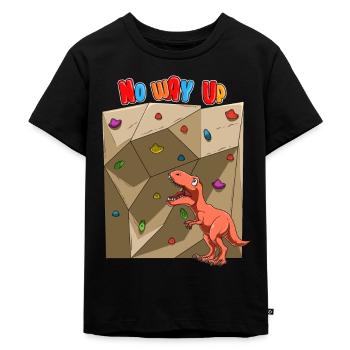Lustiger Boulder Dinosaurier - Verzweifelter T-Rex - Kinder Premium Bio T-Shirt - Schwarz - Vorne - Mikhail (115cm)