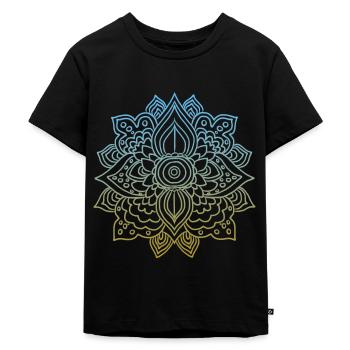 Mandala Rosette motif circulaire cadeau - T-shirt Premium bio Enfant - noir - Devant - Mikhail (115cm)