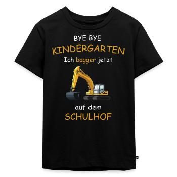 Schulanfänger - Kinder Premium Bio T-Shirt - Schwarz - Vorne - Mikhail (115cm)