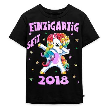 Einhorn Geburtstag Dabbing 2 Jahre Mädchen - Kinder Premium Bio T-Shirt - Schwarz - Vorne - Mikhail (115cm)