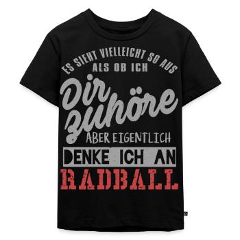 Ich denke nur an radball - Kinder Premium Bio T-Shirt - Schwarz - Vorne - Mikhail (115cm)