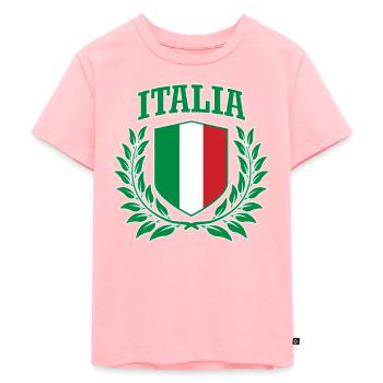 Italien: Italienisches Stiftswappen - Kinder Premium Bio T-Shirt - Rosa - Vorne - AI Model Kid Female (0cm)
