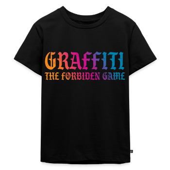 Graffiti - Kinder Premium Bio T-Shirt - Schwarz - Vorne - Mikhail (115cm)