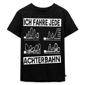 Achterbahn Rollercoaster Freizeitpark Geschenkidee - Kinder Premium Bio T-Shirt - Schwarz - Vorne - Mikhail (115cm)
