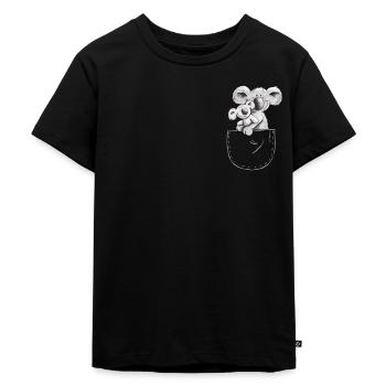 Koala in der Brusttasche - Kinder Premium Bio T-Shirt - Schwarz - Vorne - Mikhail (115cm)