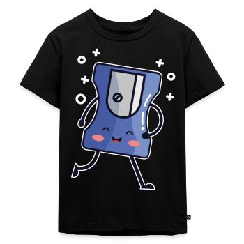 Taille-crayon mignon taille-crayon écolier - T-shirt Premium bio Enfant - noir - Devant - Mikhail (115cm)