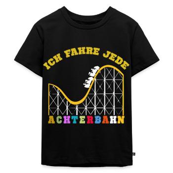 Achterbahn Roller Coaster Vergnügungspark - Kinder Premium Bio T-Shirt - Schwarz - Vorne - Mikhail (115cm)