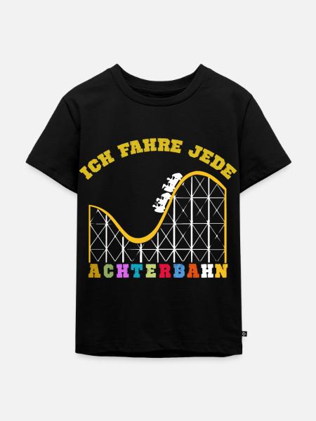 Achterbahn Roller Coaster Vergnügungspark - Kinder Premium Bio T-Shirt - Schwarz