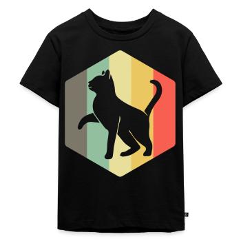 Cat Retro Crazy Cat Lady - Kids Premium Organic T-Shirt - black - Front - Mikhail (115cm)