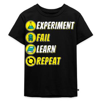Nerdy Chemie Experiment Fail Learn Repeat Science - T-shirt Premium bio Enfant - noir - Devant - Mikhail (115cm)