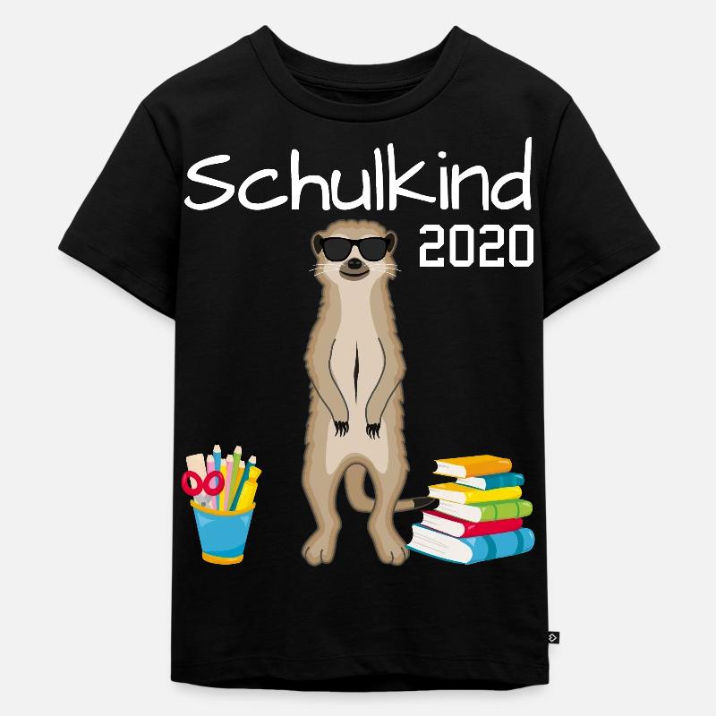 Schulkind Erdmännchen Einschulung Geschenk 2020 - Kinder Premium Bio T-Shirt - Schwarz