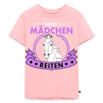 Vraies filles Équitation Sports équestres - T-shirt Premium bio Enfant - rose - Devant - AI Model Kid Female (0cm)
