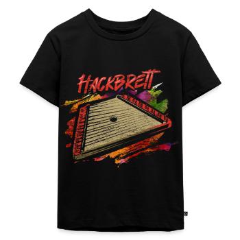 Planche à découper boîte cithare musique - T-shirt Premium bio Enfant - noir - Devant - Mikhail (115cm)