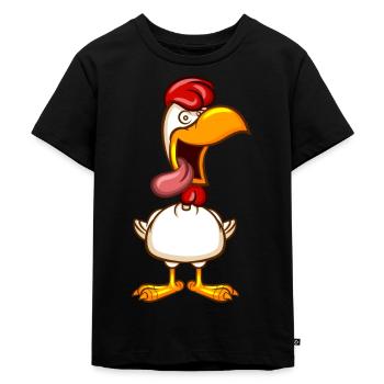 Crazy Chicken - Kids Premium Organic T-Shirt - black - Front - Mikhail (115cm)