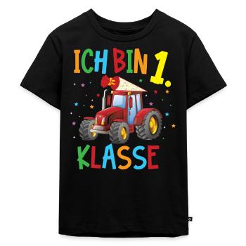 Einschulung Traktor - 1. Klasse Schule 2020 - Kinder Premium Bio T-Shirt - Schwarz - Vorne - Mikhail (115cm)