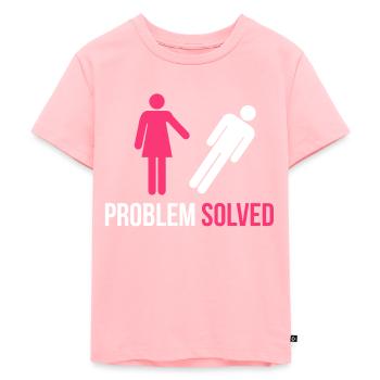 Problem Solved Funny Divorce Breakup Disband Gift - Kids Premium Organic T-Shirt - rose - Front - AI Model Kid Female (0cm)