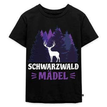 Schwarzwald Urlaub Schwarzwaldmädel Bollenhut - Kinder Premium Bio T-Shirt - Schwarz - Vorne - Mikhail (115cm)