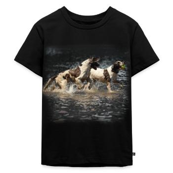 Springer Spaniels - Kinder Premium Bio T-Shirt - Schwarz - Vorne - Mikhail (115cm)