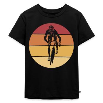 Rennradfahrere - Kinder Premium Bio T-Shirt - Schwarz - Vorne - Mikhail (115cm)