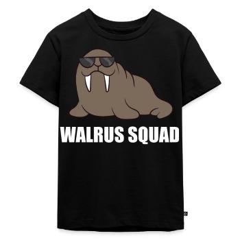 Funny Walrus Team Walrus Walrus Squad - Kids Premium Organic T-Shirt - black - Front - Mikhail (115cm)