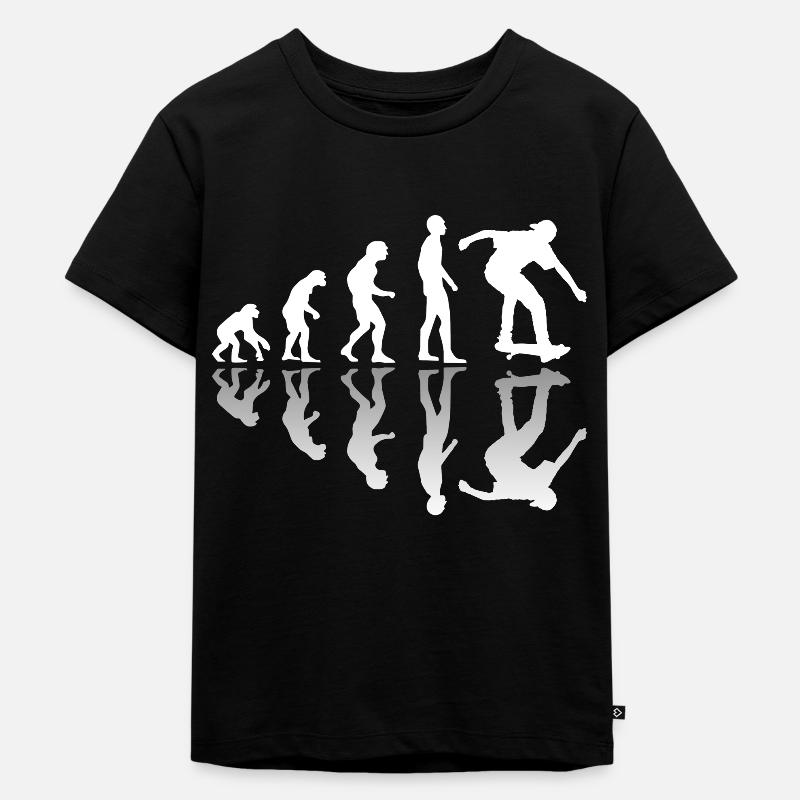 Skateboard Evolution Skater Skating - Kinder Premium Bio T-Shirt - Schwarz