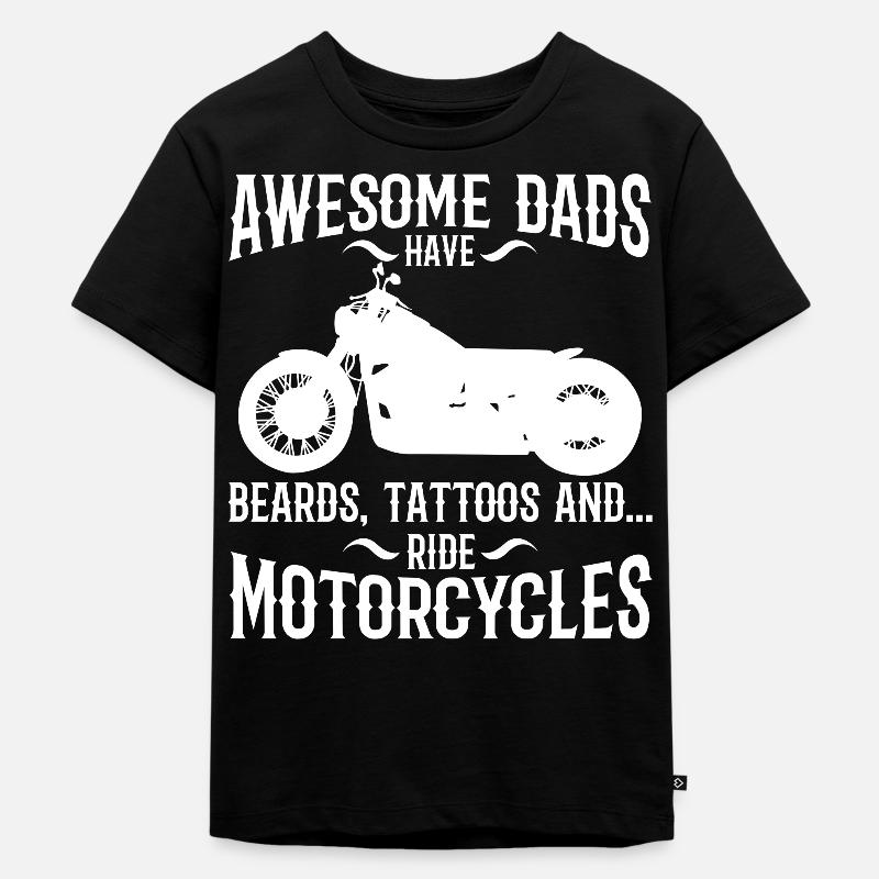 dads have beards, tattoos and ride motorcycles - Kinder Premium Bio T-Shirt - Schwarz