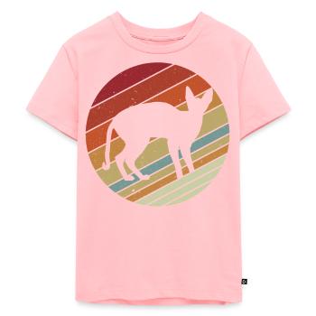 Retro Vinatge Style Katzenliebhaber Devon Rex - Kinder Premium Bio T-Shirt - Rosa - Vorne - AI Model Kid Female (0cm)