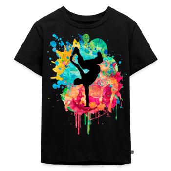 Breakdance Bboy Bgirl HipHop - Kinder Premium Bio T-Shirt - Schwarz - Vorne - Mikhail (115cm)
