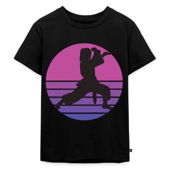 karate karate Mädchen karate Kinder Karate - Kinder Premium Bio T-Shirt - Schwarz - Vorne - Mikhail (115cm)