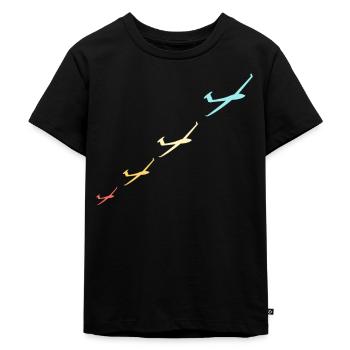 segelflug vintage tshirt geschenk - Kinder Premium Bio T-Shirt - Schwarz - Vorne - Mikhail (115cm)