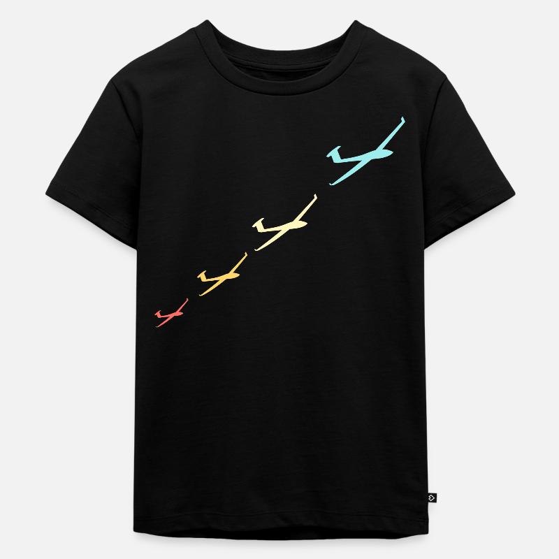 segelflug vintage tshirt geschenk - Kinder Premium Bio T-Shirt - Schwarz