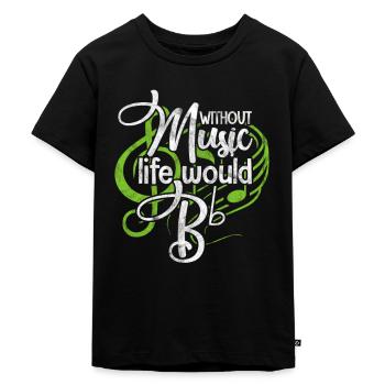 Musik - Kinder Premium Bio T-Shirt - Schwarz - Vorne - Mikhail (115cm)