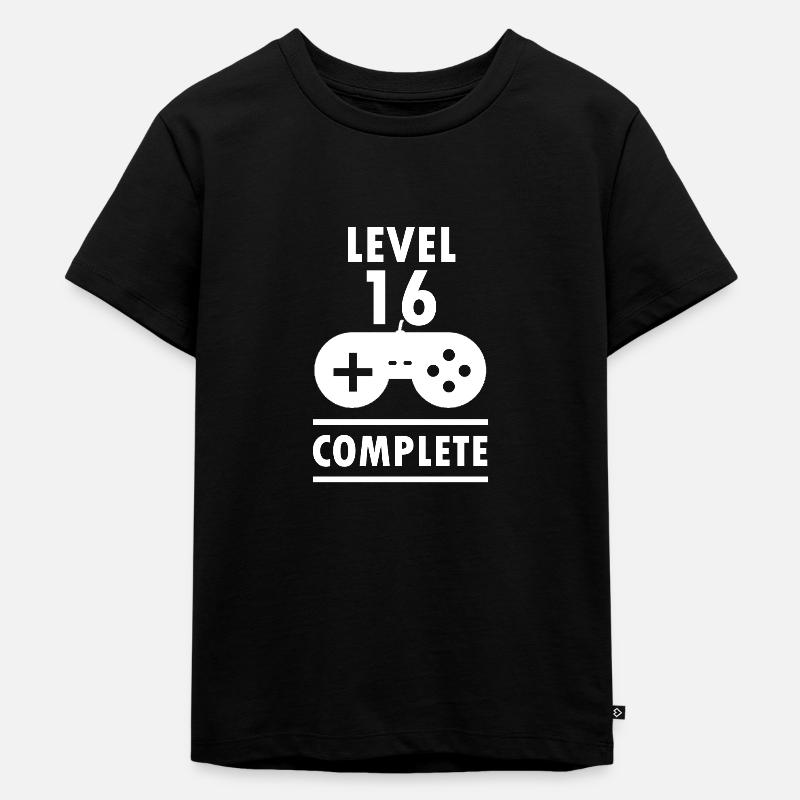 Level 16 Complete 16. Geburtstag Geschenkidee - Kinder Premium Bio T-Shirt - Schwarz