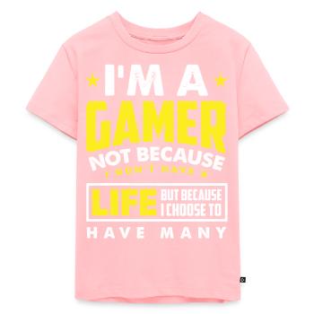 Gamer gaming computer game gift - Kids Premium Organic T-Shirt - rose - Front - AI Model Kid Female (0cm)