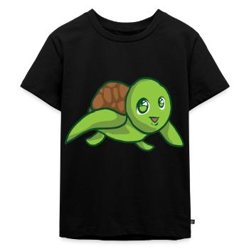 turtle - Kids Premium Organic T-Shirt - black - Front - Mikhail (115cm)