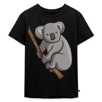 Koalabär - Kinder Premium Bio T-Shirt - Schwarz - Vorne - Mikhail (115cm)
