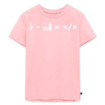 Coffee + computer = coding - Kids Premium Organic T-Shirt - rose - Front - AI Model Kid Female (0cm)