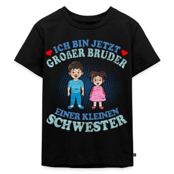 Großer Bruder Kleine Schwester - Kinder Premium Bio T-Shirt - Schwarz - Vorne - Mikhail (115cm)