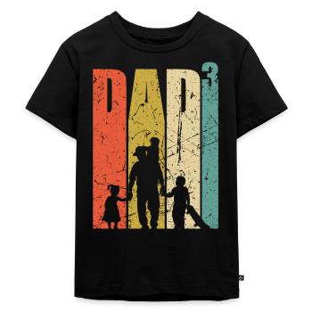 Papa au pouvoir de 3 père triple cadeau patineur papa - T-shirt Premium bio Enfant - noir - Devant - Mikhail (115cm)
