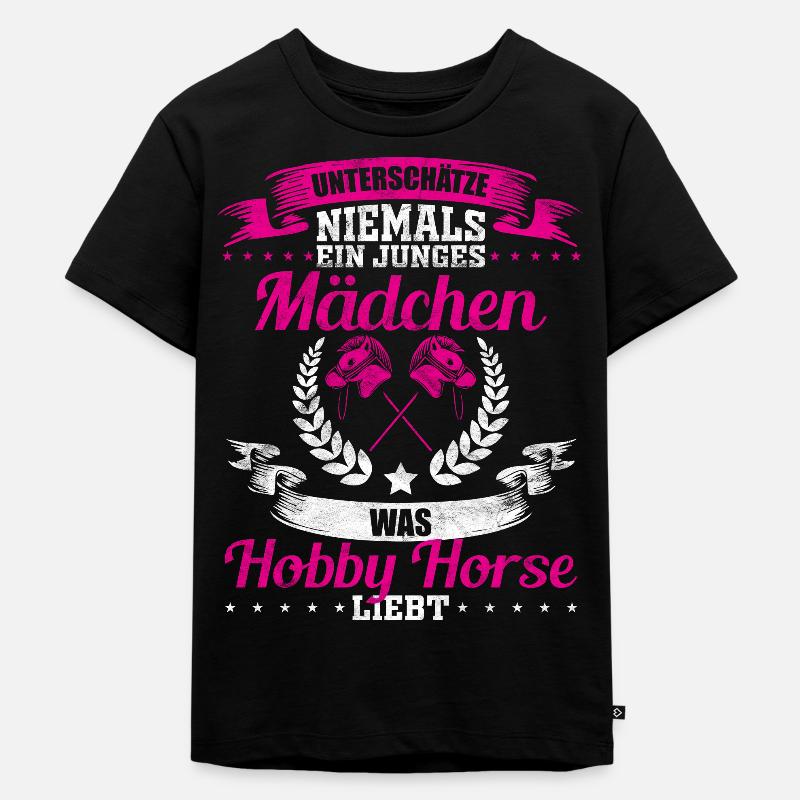 Hobby Horse Freizeit Geschenk - Kinder Premium Bio T-Shirt - Schwarz