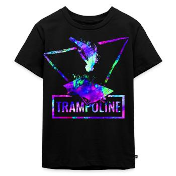 Trampolin - Kinder Premium Bio T-Shirt - Schwarz - Vorne - Mikhail (115cm)