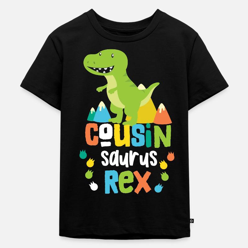Cousin Cousin Saurus Rex Cousinsaurus - Kids Premium Organic T-Shirt - black