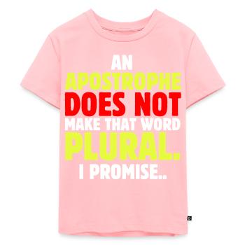 Jour de ponctuation professeur d'anglais grammaire grammaire - T-shirt Premium bio Enfant - rose - Devant - AI Model Kid Female (0cm)
