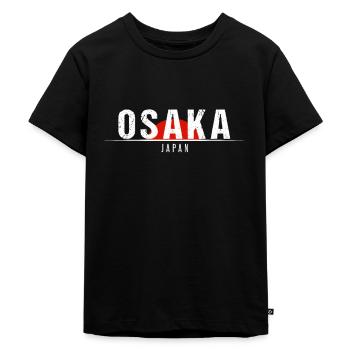 Osaka Japan Japanese Red Flag Osaka City - Kids Premium Organic T-Shirt - black - Front - Mikhail (115cm)