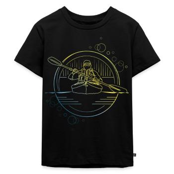 Kanu fahren - Kinder Premium Bio T-Shirt - Schwarz - Vorne - Mikhail (115cm)