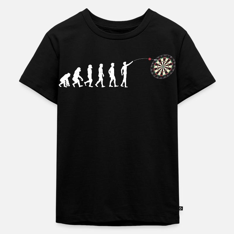 Dart Evolution Design für einen Dartspieler - Kinder Premium Bio T-Shirt - Schwarz