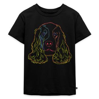English Cocker Spaniel Hund - Kinder Premium Bio T-Shirt - Schwarz - Vorne - Mikhail (115cm)