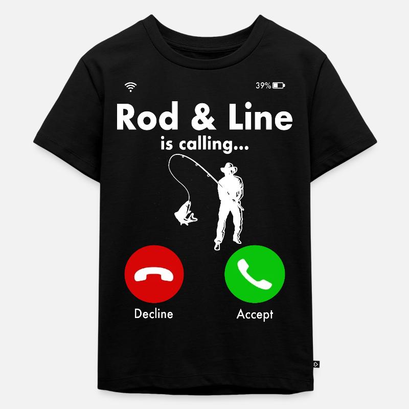 Idée cadeau drôle de pêcheur pêcheur à la ligne - T-shirt Premium bio Enfant - noir